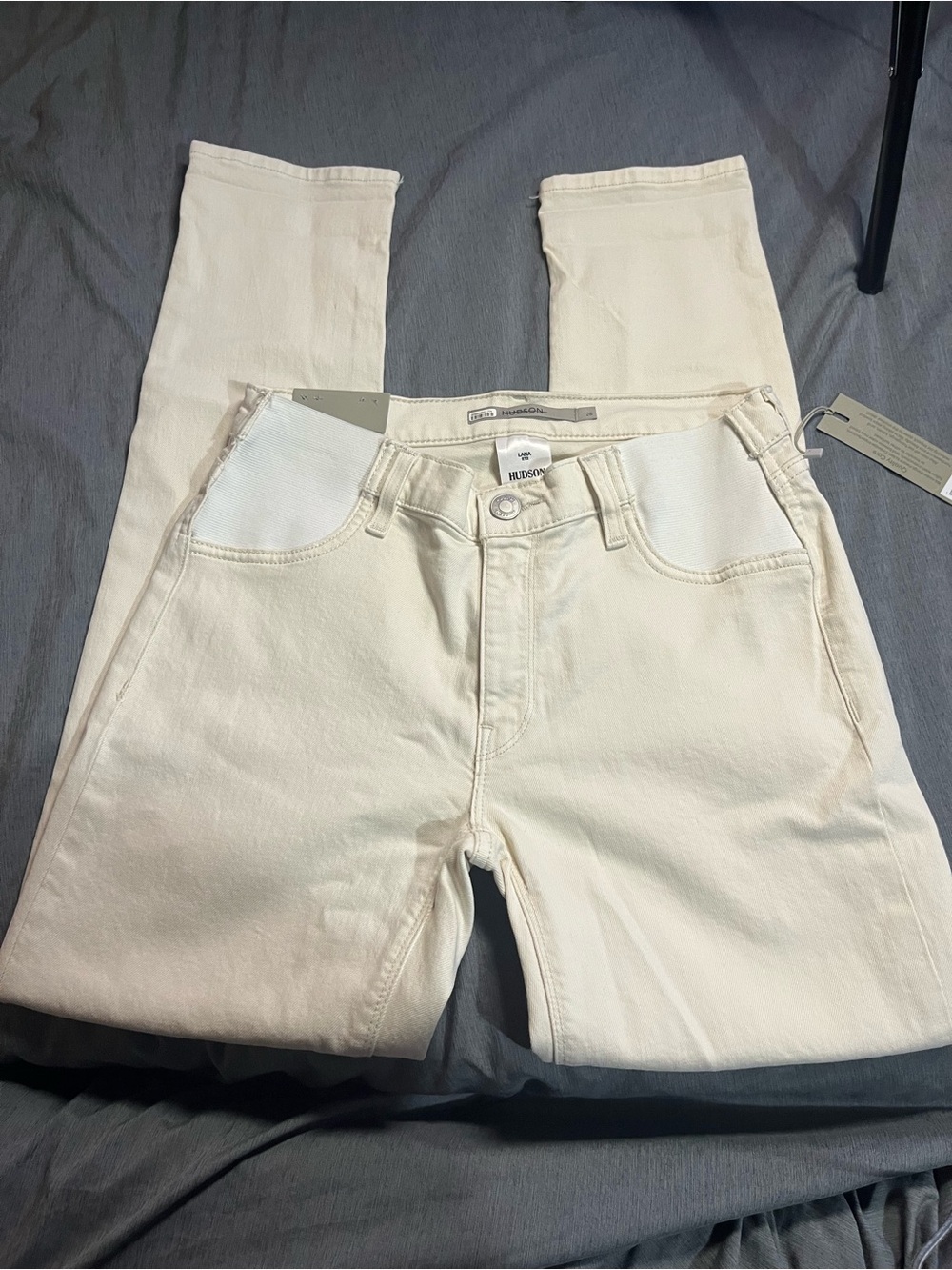 Hudson Jeans Maternity Off-White Skinny Jeans net